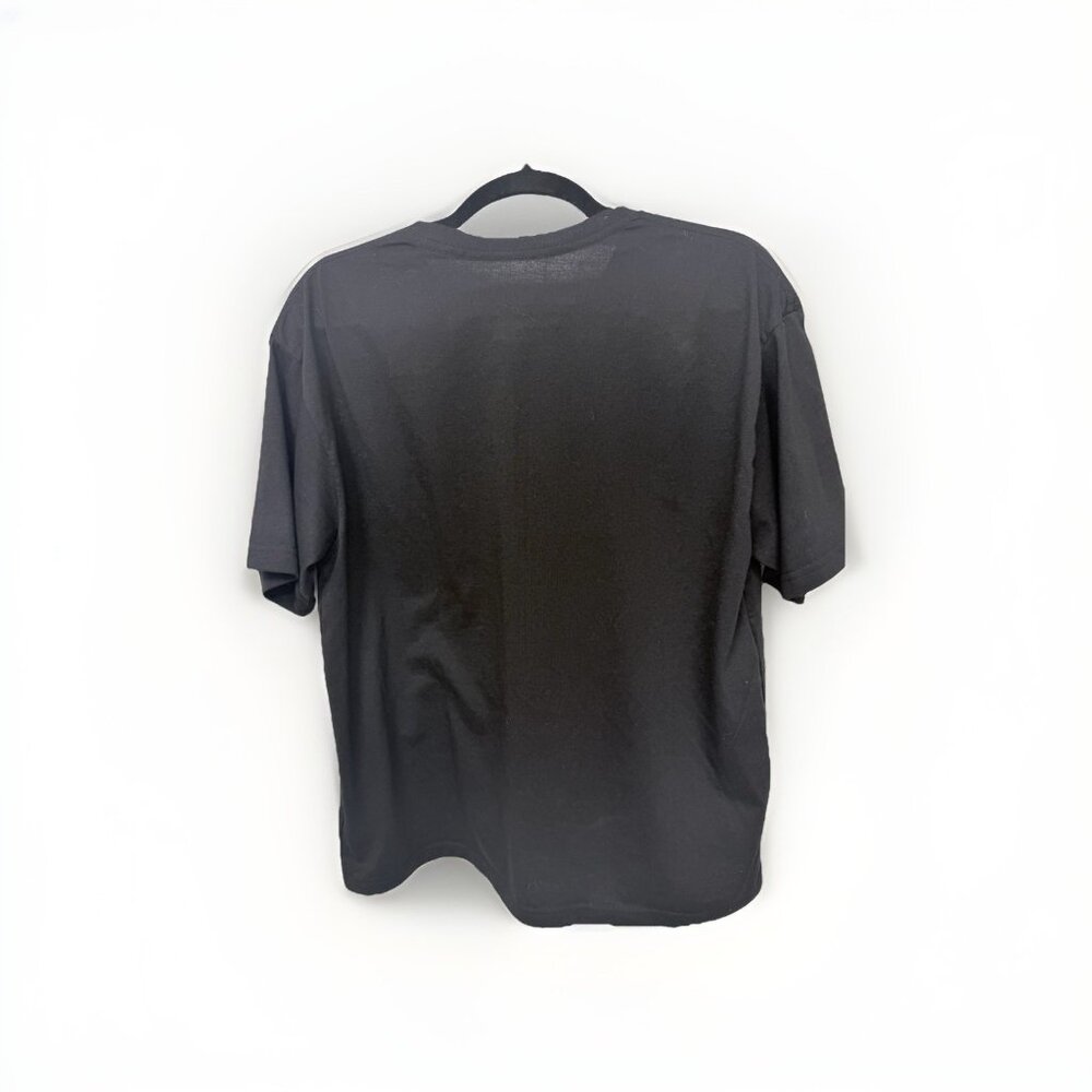 Men’s Black Burberry Shortsleeved Cotton Shirt with White Letter Logo Size L - Picture 2 of 2
